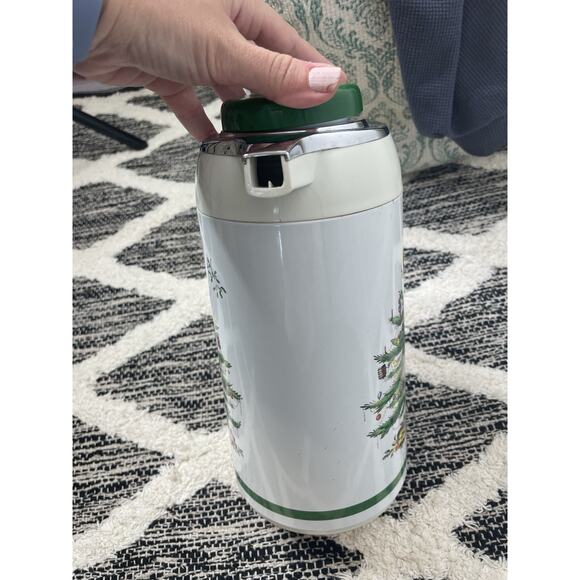 Vintage Spode Christmas Tree Thermal Carafe Thermos Pot Coffee Tea Hot Water - Picture 4 of 13